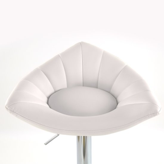 Барный стул дизайнерский с мягкой обивкой белый (арт 6485) Фото 5