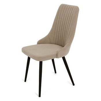 Стул металлический мягкий бежевый с обивкой из велюра (арт 22777) - Фото 2