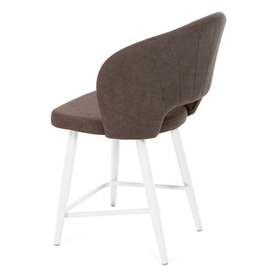 Стул полубарный ножки белые мягкий из велюра (арт 26416) Фото 3