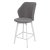 Барный стул мягкий серый с обивкой из велюра современный (арт 35429)