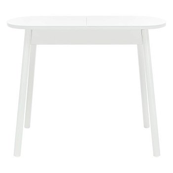 Кухонный стол раскладной овальный белый современный (арт 9568) - Фото 2