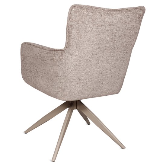 Стул-кресло металлический слоновая кость из велюра (арт 35403) Фото 2