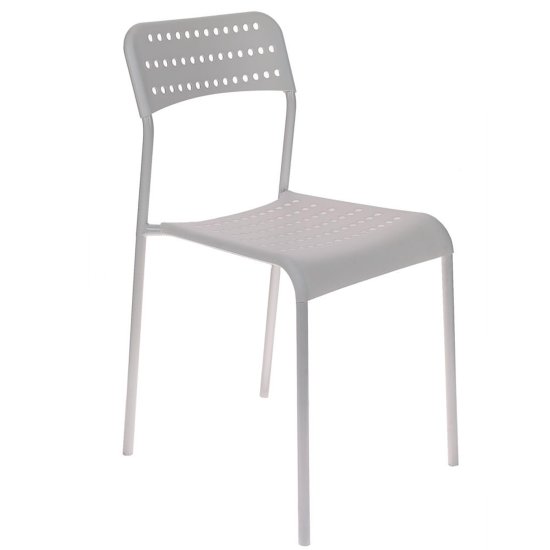 Стул на металлическом каркасе белый пластиковый (арт 6672) Фото 1