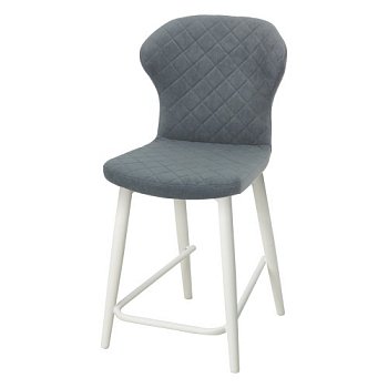 Стул полубарный мягкий серый велюровый (арт 32897) - Фото 2