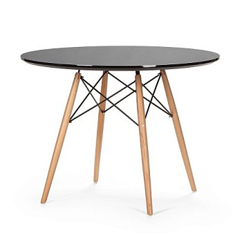 Стол для кухни дизайнерский черный D-100 см eames (арт 7115) - Фото 2