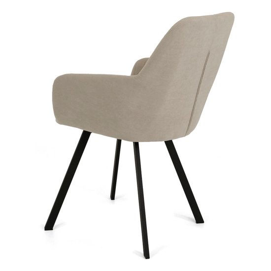 Стул с черными ножками мягкий бежевый велюровый (арт 22226) Фото 5