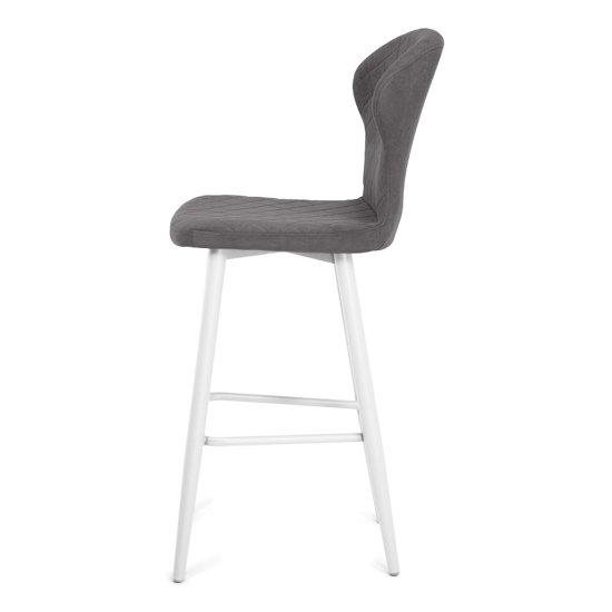 Барный стул на металлокаркасе мягкий серый современный (арт 34140) Фото 4