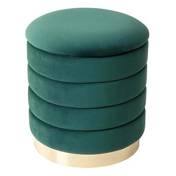 Пуфик мягкий зеленый с обивкой из велюра (арт 15861) - Фото 2