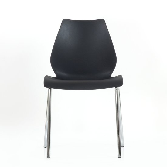 Стул на металлокаркасе ножки хром черный пластиковый (арт 6633) Фото 2