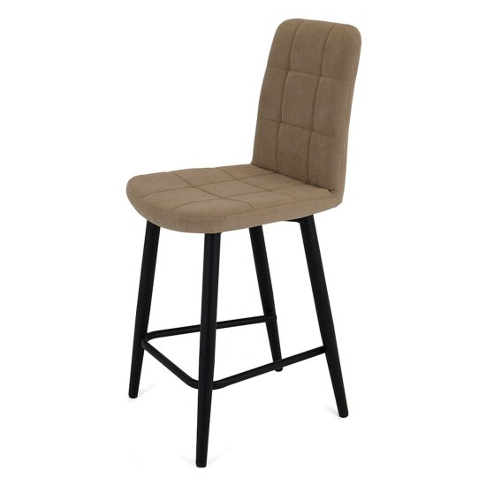 Полубарный стул на металлокаркасе мягкий из велюра (арт 18846) Фото 1