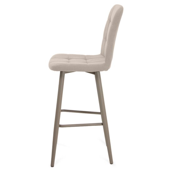 Барный стул слоновая кость из велюра современный (арт 35351) Фото 4