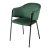 Стул мягкий с подлокотниками зеленый из велюра (арт 32597)