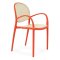 Стул с подлокотниками оранжевый пластиковый (арт 31298)