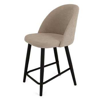 Стул с черными ножками слоновая кость из велюра (арт 21349) - Фото 2