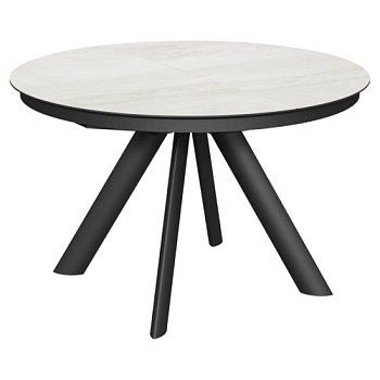 Стол раскладывающийся из керамогранита черный D-120(+32) см (арт 35170) - Фото 2