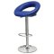 Стул барный высокий хромированный мягкий синий из экокожи крутящийся (арт 5590)
