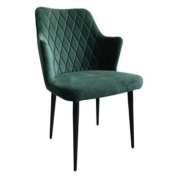 Стул для кухни на металлическом каркасе мягкий зеленый (арт 11744) - Фото 2