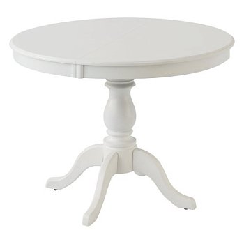 Стол обеденный раскладной круглый белый в классическом стиле (арт 1884) - Фото 2