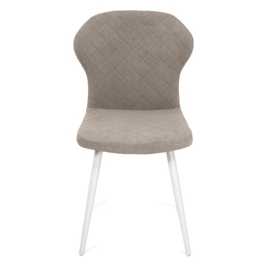 Стул на металлокаркасе мягкий кремовый из велюра (арт 19248) Фото 6