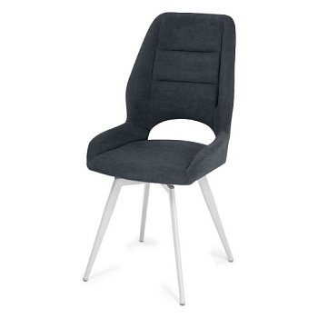Стул для кухни на металлокаркасе серый из велюра (арт 35441) - Фото 2