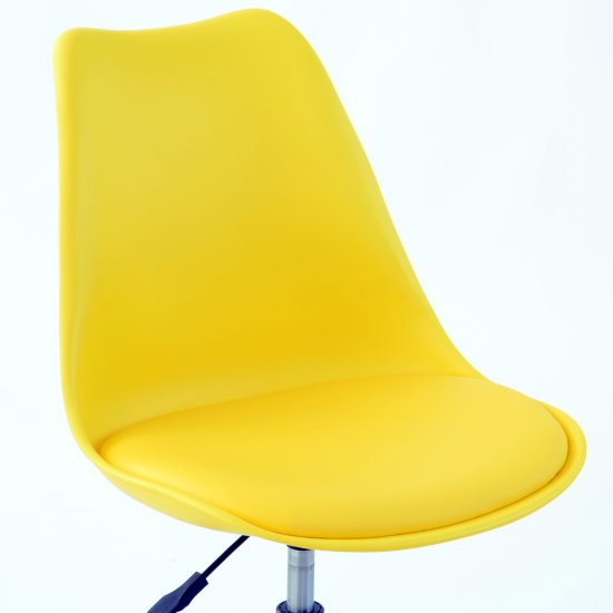 Стул дизайнерский с ножками хром мягкий желтый (арт 14815) Фото 4