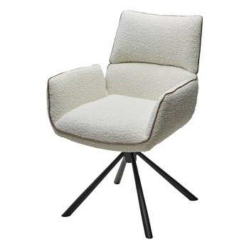 Стул с мягким сидением с подлокотниками белый (арт 33939) - Фото 2