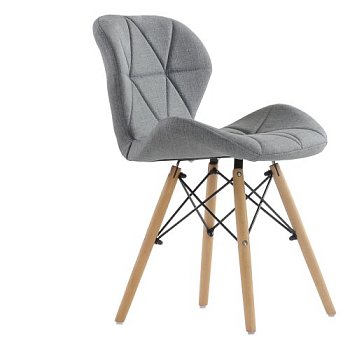 Стул дизайнерский мягкий серый eames (арт 11419) - Фото 2