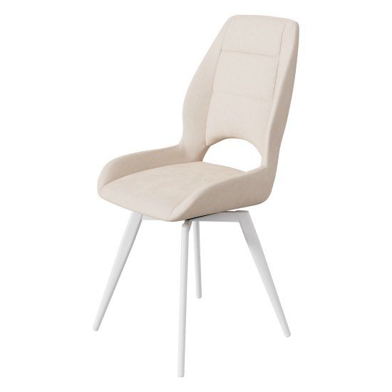 Стул на металлокаркасе мягкий слоновая кость велюровый (арт 35446) Фото 1