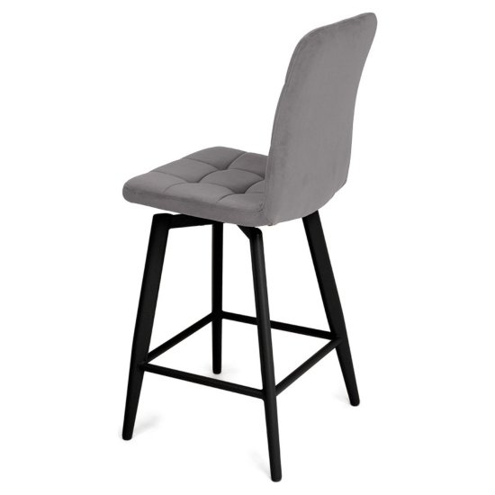 Стул полубарный серый велюровый современный (арт 35366) Фото 3