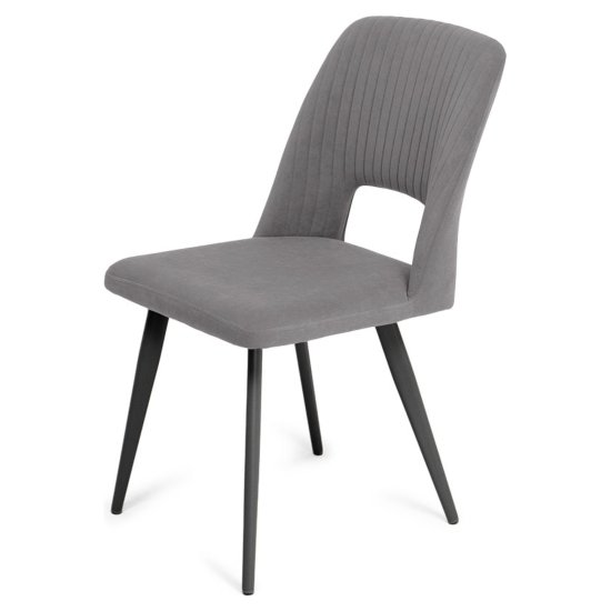 Стул на металлокаркасе с мягким сидением серый (арт 35324) Фото 4