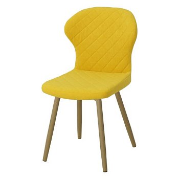 Стул обеденный на металлическом каркасе желтый современный (арт 19368) - Фото 2