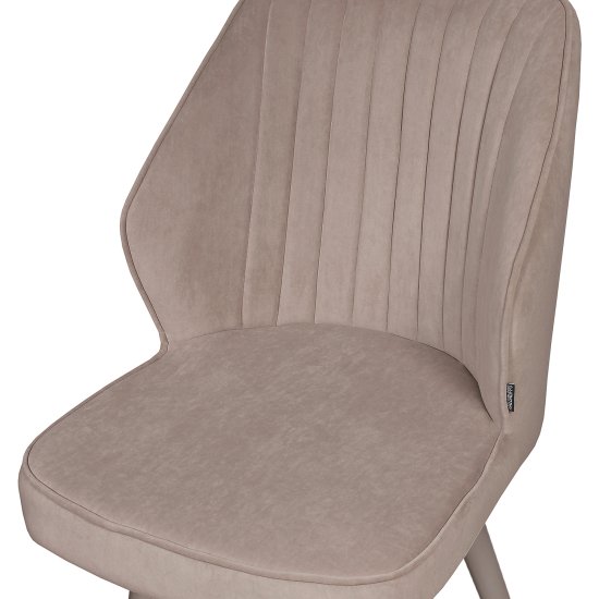 Стул мягкий бежевый из бархата (арт 31735) Фото 3