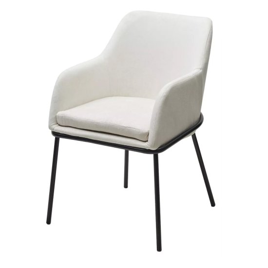 Стул металлический мягкий с подлокотниками слоновая кость (арт 33610) Фото 1