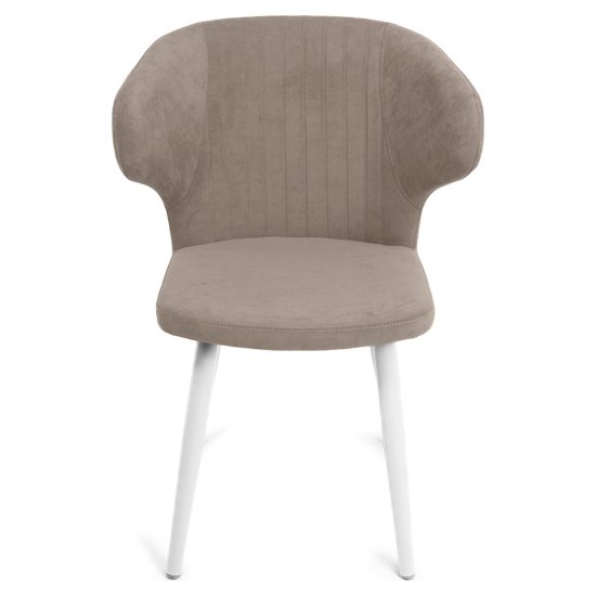 Стул металлический с мягким сидением бежевый современный (арт 25823) Фото 5