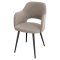 Стул ножки черные с подлокотниками бежевый из велюра (арт 27736)