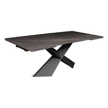 Стол раскладной керамический под мрамор на одной ножке (арт 32573) - Фото 2