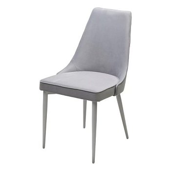 Стул на металлическом каркасе мягкий серый велюровый (арт 33478) - Фото 2