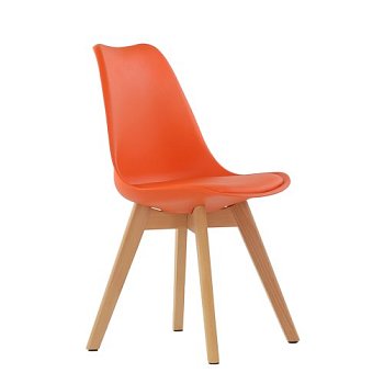 Стул дизайнерский мягкий оранжевый eames (арт 5481) - Фото 2