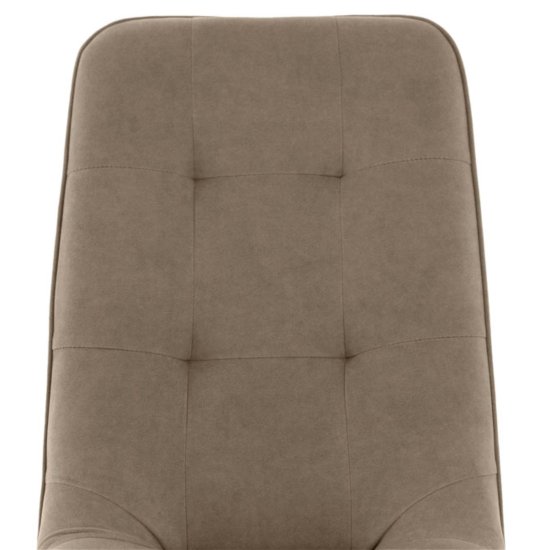 Стул на металлокаркасе мягкий бежевый из велюра (арт 35336) Фото 8