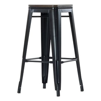 Стул барный на металлокаркасе коричневый лофт (арт 11464) - Фото 2
