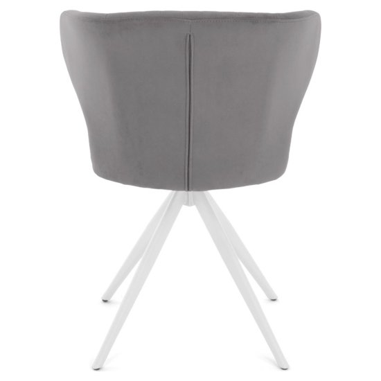 Стул на металлокаркасе мягкий серый из велюра (арт 35586) Фото 5