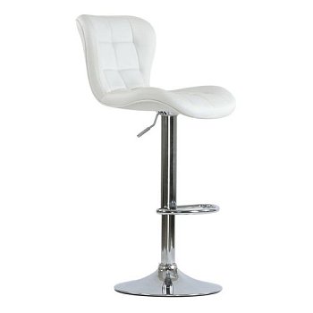 Полубарный стул белый из экокожи (арт 6849) - Фото 2