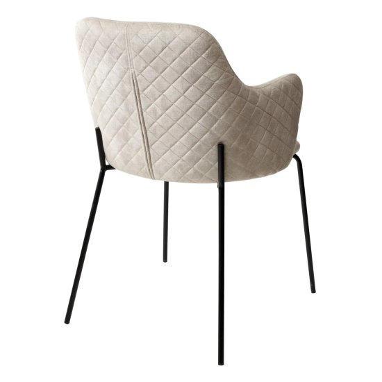 Стул мягкий с подлокотниками бежевый из велюра (арт 28944) Фото 2