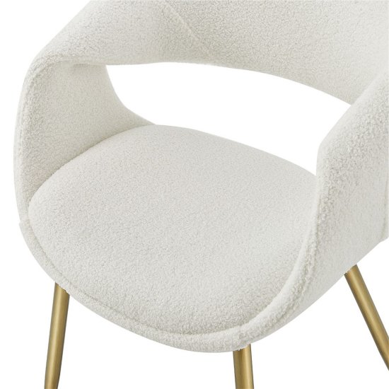 Стул на металлическом каркасе мягкий белый (арт 34791) Фото 2