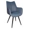 Полукресло металлическое с черными ножками синее (арт 34642)