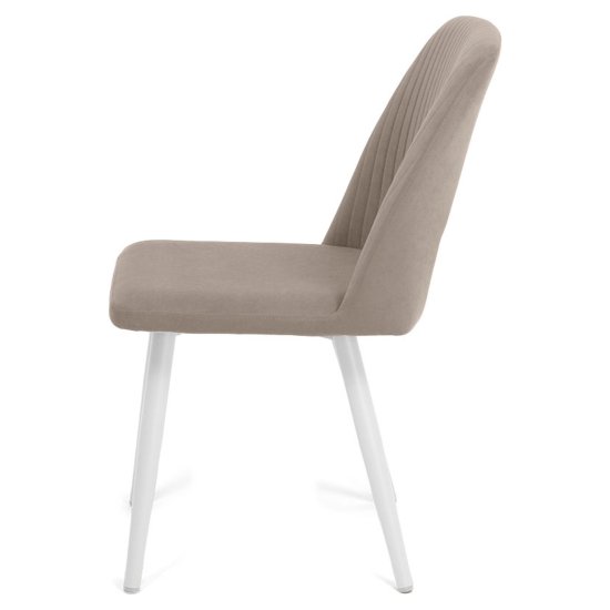 Стул металлический бежевый из велюра современный (арт 13991) Фото 3