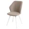 Стул на металлическом каркасе мягкий бежевый из велюра (арт 25770)