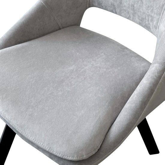 Стул на металлокаркасе мягкий серый из велюра (арт 29456) Фото 2