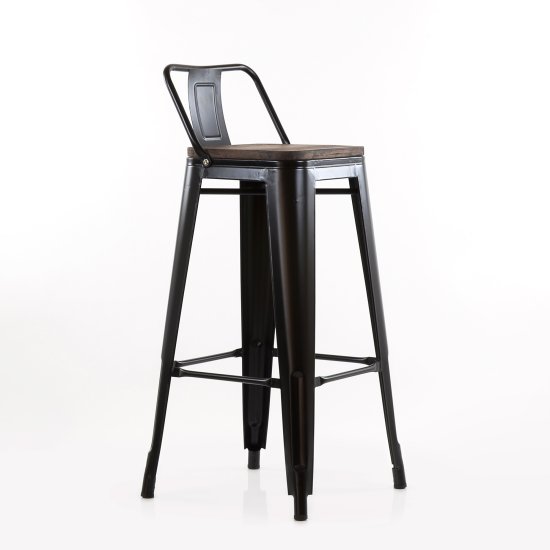 Барный стул дизайнерский ножки черные черный tolix (арт 6694) Фото 3