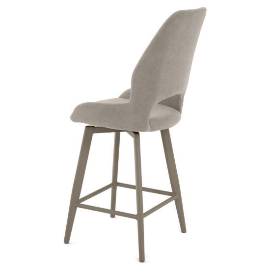Полубарный стул на металлокаркасе мягкий бежевый (арт 35536) Фото 2